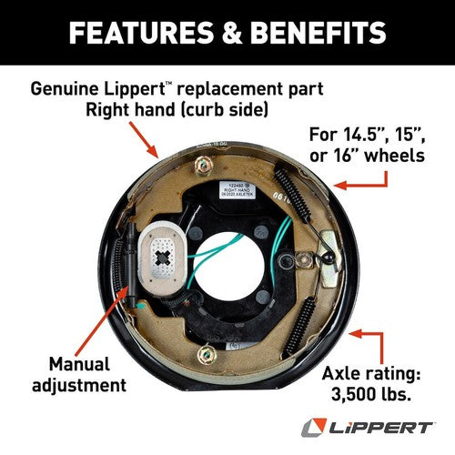Lippert Components 122450  TRAILER BRAKE ASSEMBLY