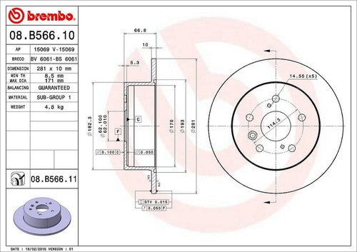Brembo 08B56611C02  BRAKE ROTORS