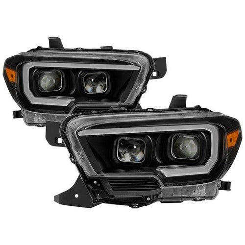 xTune Toyota Tacoma 16-18 DRL Light Bar Projector Headlights - Black PRO-JH-TTA1