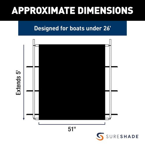 Taylor Made 2021026399 SureShade PTX Power Shade BOAT T-TOP SHADE EXTENSION