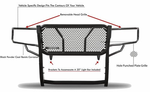 Black Horse Offroad RU-DOSP19-B Rugged Series GRILL GUARD