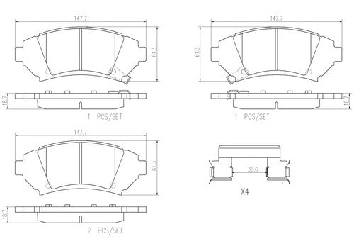 Brembo Front Ceramic Brake Pads Fits  2005 Chevrolet Impala P64001N