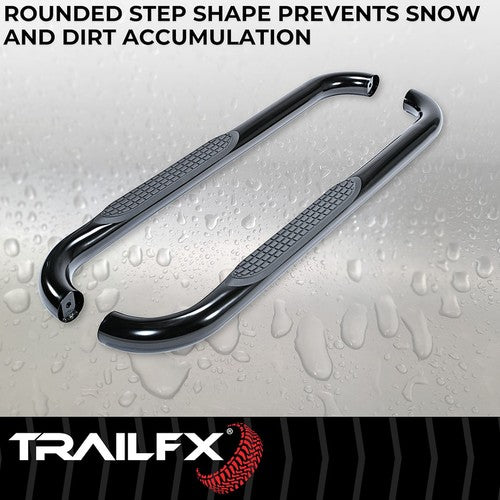 TrailFX 1130301093 TFX Round Tube Side Steps NERF BAR ROUND 3"