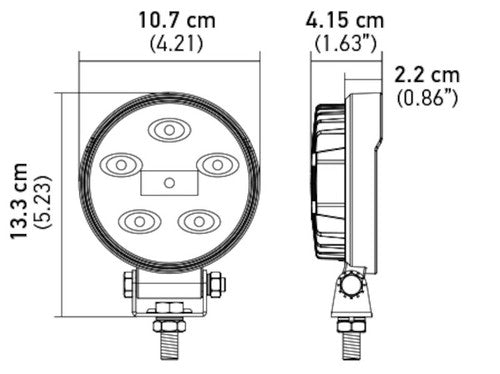 Hella 357108001 Work Light Optilux 4.21 Inch Round Light Single Light