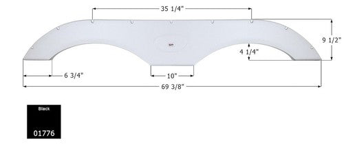 Icon 01776 Tandem Axle FENDER SKIRTS RV
