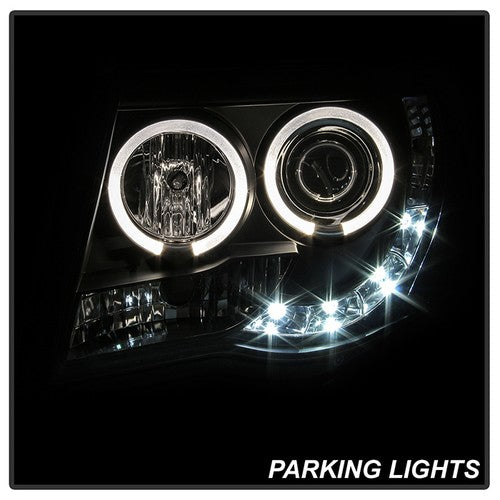 Spyder 5011916 Headlight Assy Projector Beam w/LED Halo H1 High/ Low Beam Qty 2