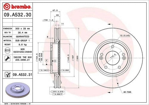 Brembo 09A53231C02  BRAKE ROTORS