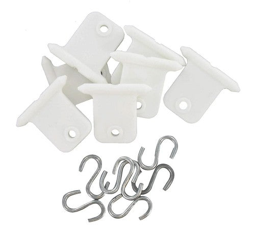 Valterra A77045 Awning Hanger Set of 6 White With Hangers and S Hooks