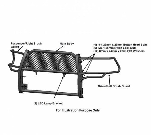 Black Horse Offroad RU-DOSP19-B Rugged Series GRILL GUARD
