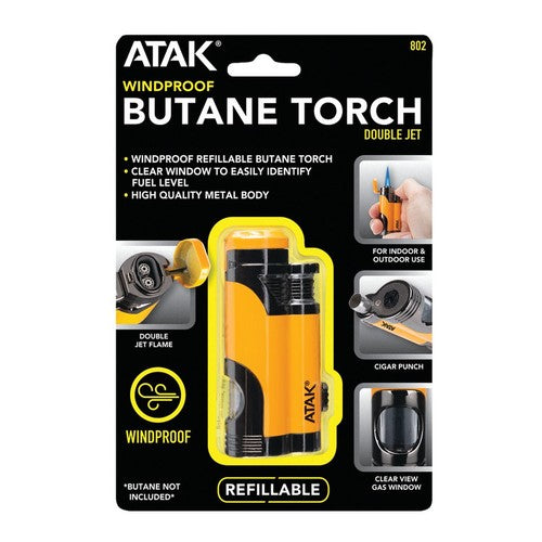 Performance Tool 802  Butane Torch Refillable Torch Tip With Cigar Punch Yellow