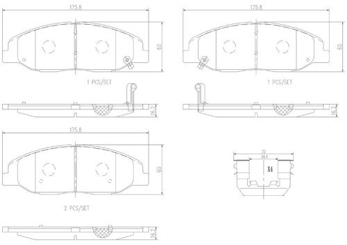 Brembo Front Ceramic Brake Pads Fits 2009-2011 Cadillac STS Brake Pads P09016N