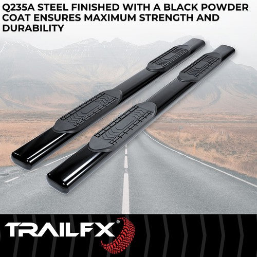 TrailFX A8220B TFX 6" Oval Straight Side Bars NERF BAR OVAL 6"