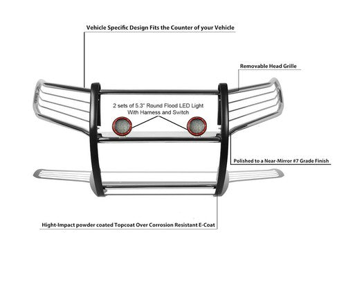 Black Horse Offroad 17TU31MSS-PLFR  GRILL GUARD