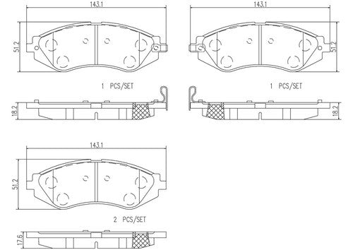 Brembo Front Ceramic Brake Pads Fits 2004-2011 Chevrolet Aveo 4 Piece P10032N