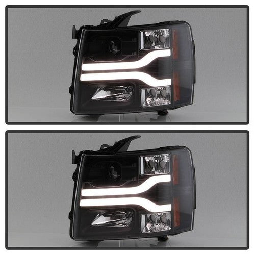 Spyder Chevy Silverado 1500 07-13 Version 3 Projector Headlights - Black PRO-YD-