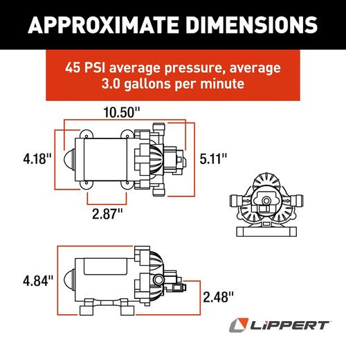 Lippert Components 689054 Flow Max  WATER PUMPS RV