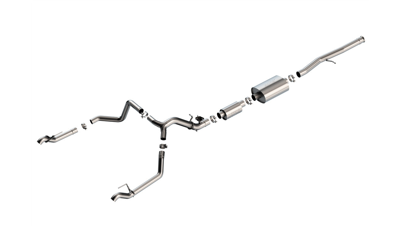 Borla 140993 - S-Type Cat-Back(tm) '24-'25 Silv./ Sierra 1500 (EXC/ZR2&amp;AT4X)
