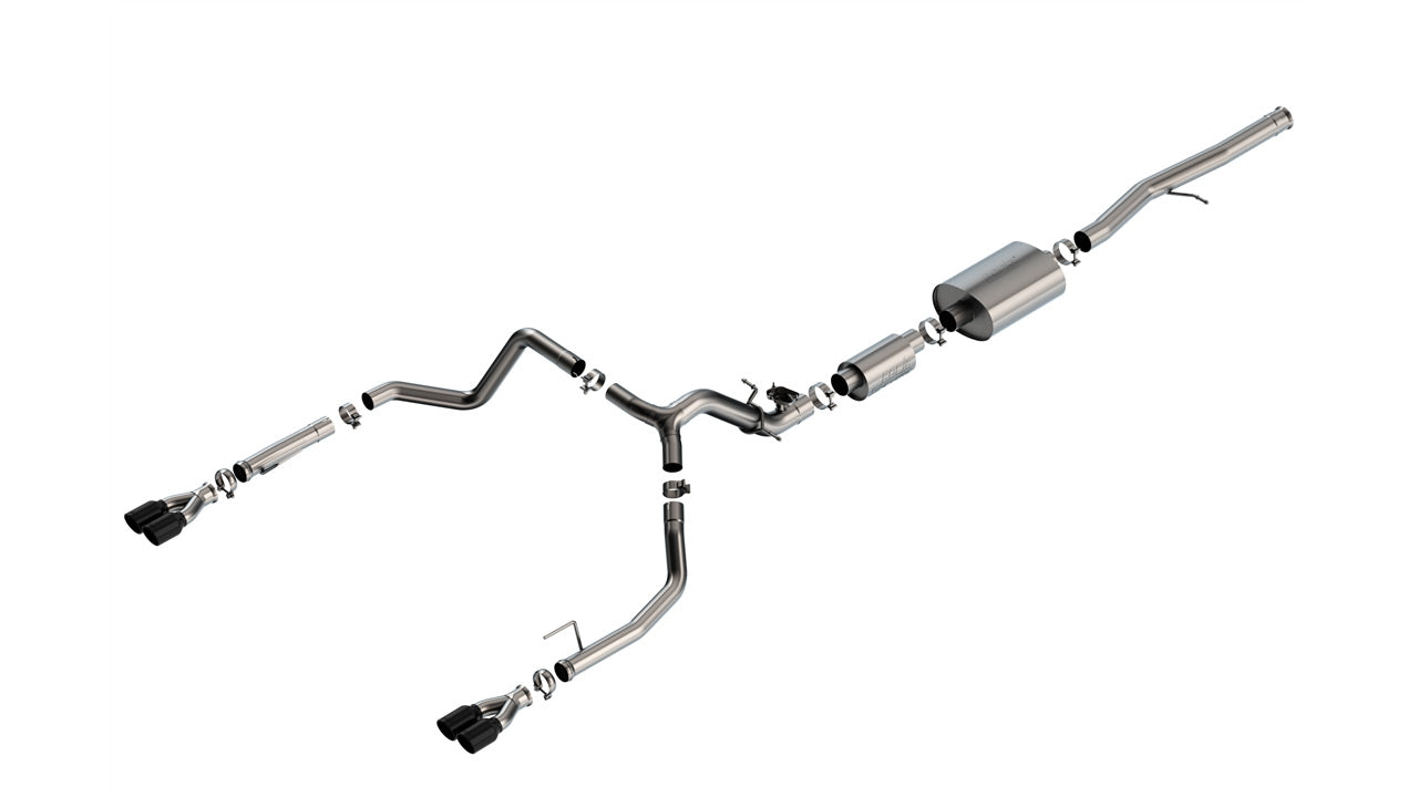 Borla 140994BC - S-Type Cat-Back(tm) '24-'25 Silv./ Sierra 1500 (EXC/ZR2&amp;AT4