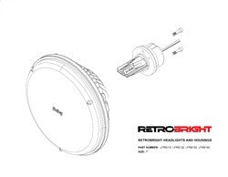 Holley Performance LFRB155 RetroBright HEADLIGHT ASSEMBLY