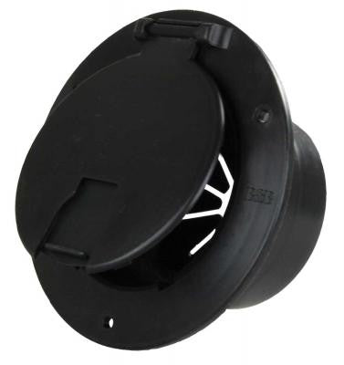 JR Products 541-3-A Electrical Cord Hatch Round 5-1/8 Inch x 2-3/8 Inch Black