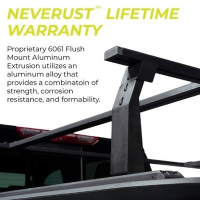Putco 192245-1 Bed Cargo Rack Cross Bar 45 Inch Length Black Aluminum Single