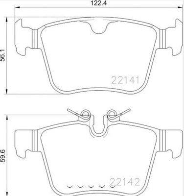 Hella Rear Low Metallic Brake Pads Fits 2016-2025 Volvo XC90 Brakes 2 Piece