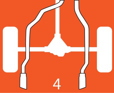 Dynomax 39510 Super Turbo Axle Back System EXHAUST SYSTEM
