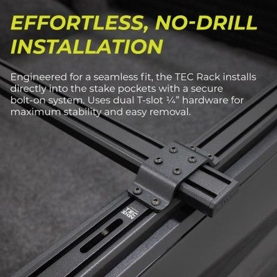 Putco 192245-1 Bed Cargo Rack Cross Bar 45 Inch Length Black Aluminum Single