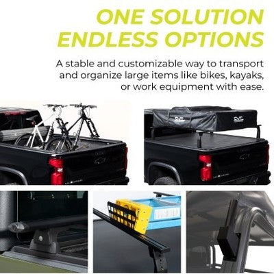Putco 192245-1 Bed Cargo Rack Cross Bar 45 Inch Length Black Aluminum Single