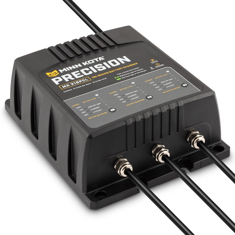 Minn Kota 1833181  MK 318 PCL Battery Charger;  9.88 Inch Length X 7-1/4 Inch Width X 3-1/2 Inch Height On-6 -Wa:  10-12 Hours Charging Time