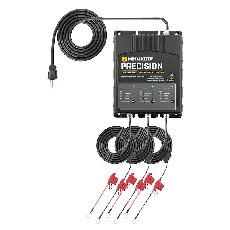 Minn Kota 1833181  MK 318 PCL Battery Charger;  9.88 Inch Length X 7-1/4 Inch Width X 3-1/2 Inch Height On-6 -Wa:  10-12 Hours Charging Time