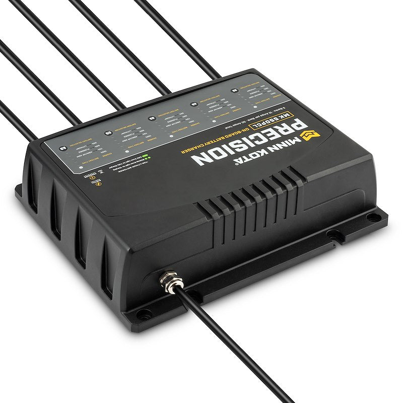 Minn Kota 1835500  MK 550 PCL Battery Charger;  11-3/4 Inch Length x 9-3/4 Inch Width x 3-1/2 Inch Height On-10-Wa:  4-6 Hours Charging Time