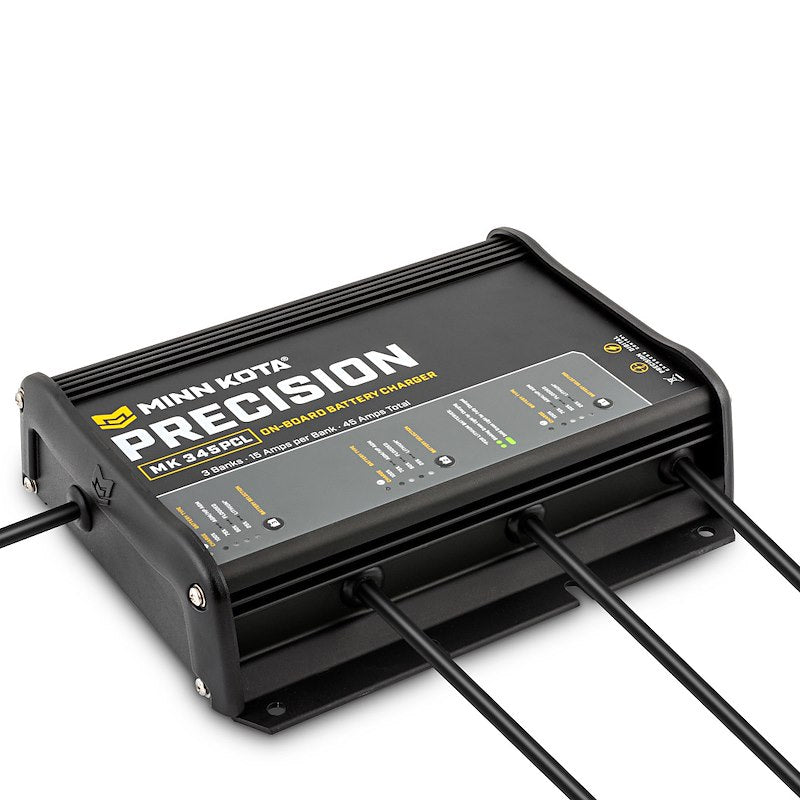 Minn Kota 1833454  MK 345PCL Battery Charger;  9-1/4 Inch Length X 11 Inch Width X 3 Inch Height On-15-Wa:  3-5 Hours Charging Time