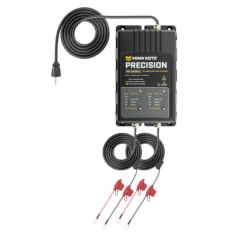 Minn Kota 1832201  MK 220 PCL Battery Charger;  9.88 Inch Length X 5.88 Inch Width X 3-1/2 Inch Height On-10-Wa:  4-6 Hours Charging Time