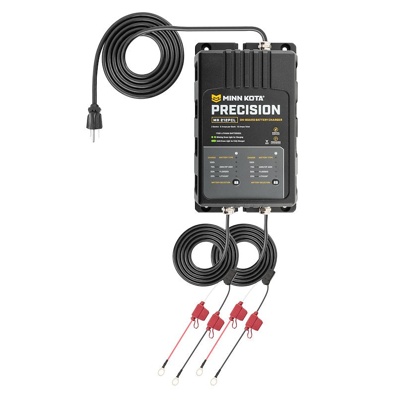Minn Kota 1832121  MK 212 PCL Battery Charger;  9.88 Inch Length X 5.88 Inch Width X 3-1/2 Inch Height On-6 -Wa:  10-12 Hours Charging Time
