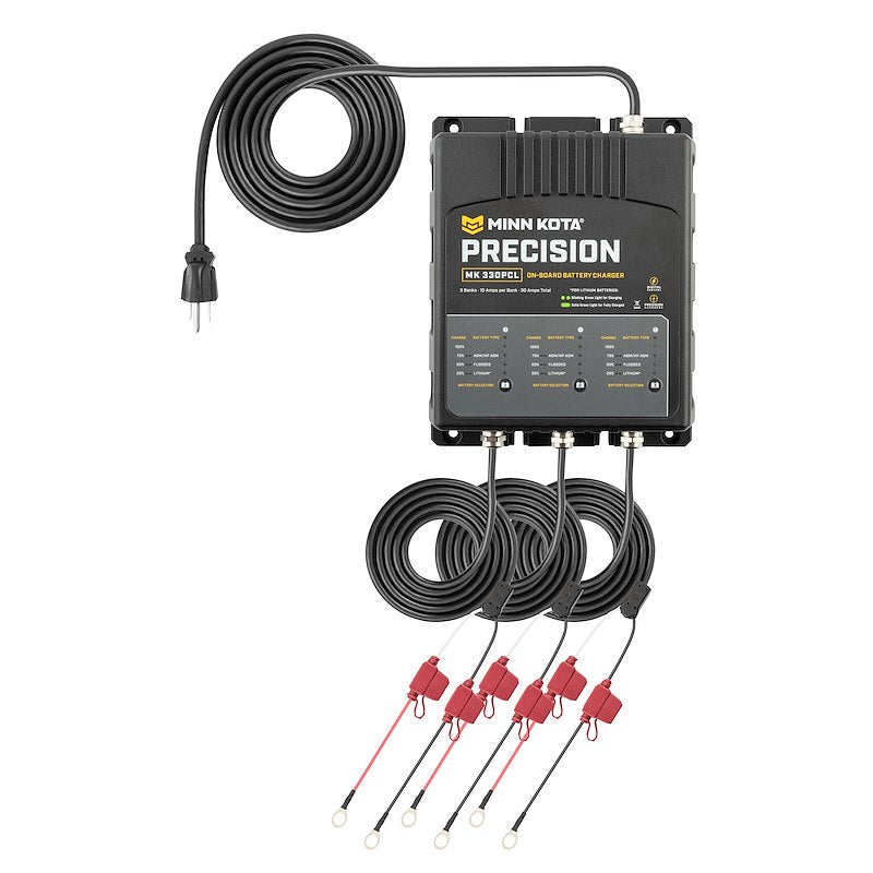 Minn Kota 1833301  MK 330 PCL Battery Charger;  9.88 Inch Length X 7-1/4 Inch Width X 3-1/2 Inch Height On-10-Wa:  4-6 Hours Charging Time