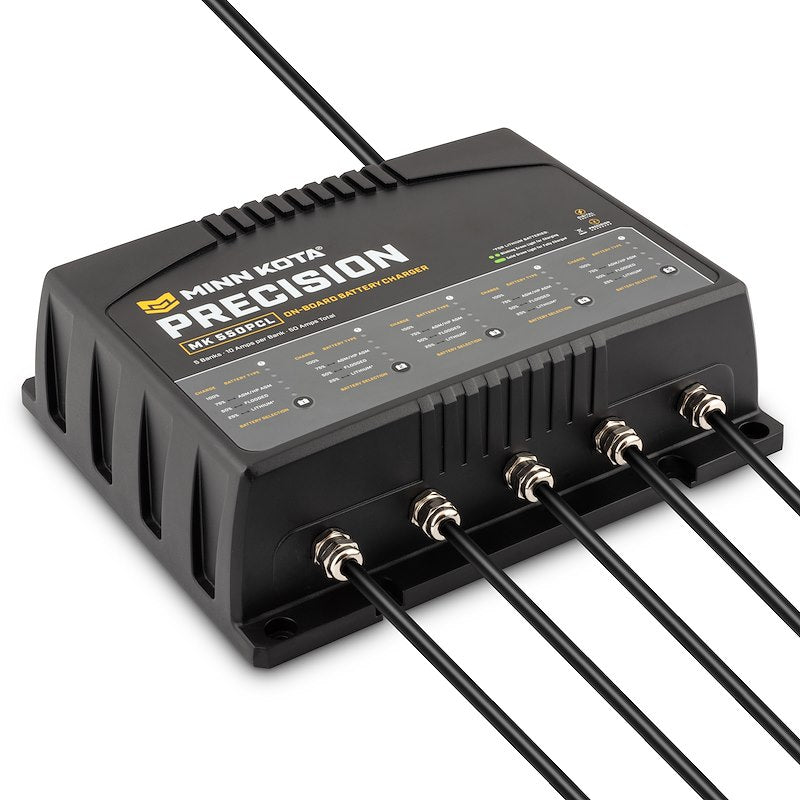 Minn Kota 1835500  MK 550 PCL Battery Charger;  11-3/4 Inch Length x 9-3/4 Inch Width x 3-1/2 Inch Height On-10-Wa:  4-6 Hours Charging Time