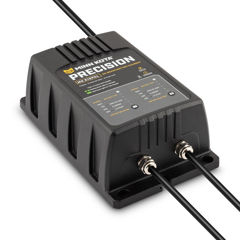 Minn Kota 1832121  MK 212 PCL Battery Charger;  9.88 Inch Length X 5.88 Inch Width X 3-1/2 Inch Height On-6 -Wa:  10-12 Hours Charging Time