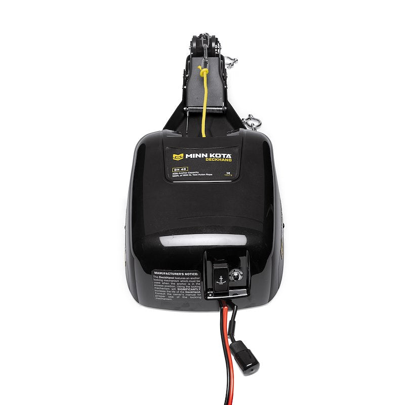 Minn Kota 1810141  DeckHandâ„¢40 Pontoon Windlass;  With Davit/ MKA-16-03 Quick Release Bracket/ DH-40 25 Foot Corded Remote/ MKR-12 Quick Connect Plug/ 100 Foot Nylon Rope 12-10-:
