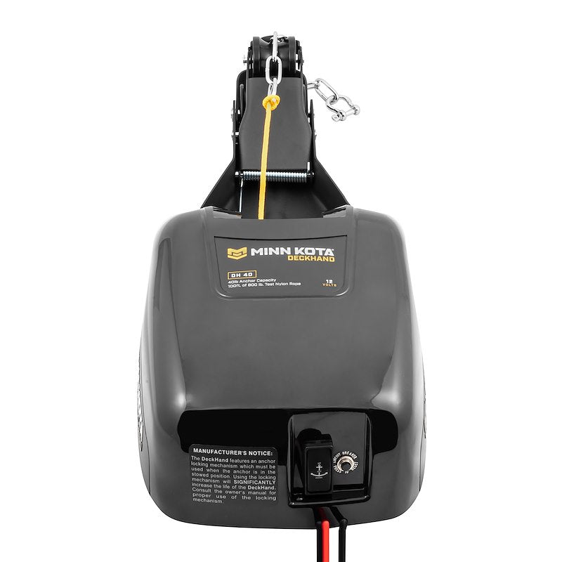 Minn Kota 1810140  DeckHandâ„¢40 Windlass;  With Detachable Davit/ 12 Foot Corded Remote Control/ 100 Foot Nylon Rope And Stow/Deploy Switch In Base Unit And Optional Remote Switch 12-10-: