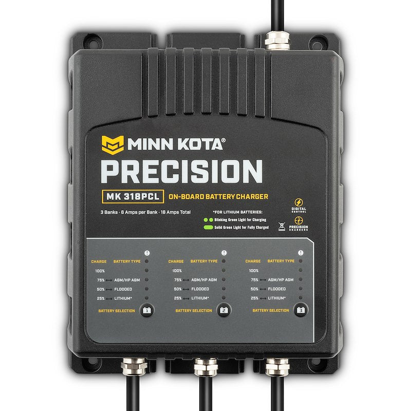 Minn Kota 1833181  MK 318 PCL Battery Charger;  9.88 Inch Length X 7-1/4 Inch Width X 3-1/2 Inch Height On-6 -Wa:  10-12 Hours Charging Time