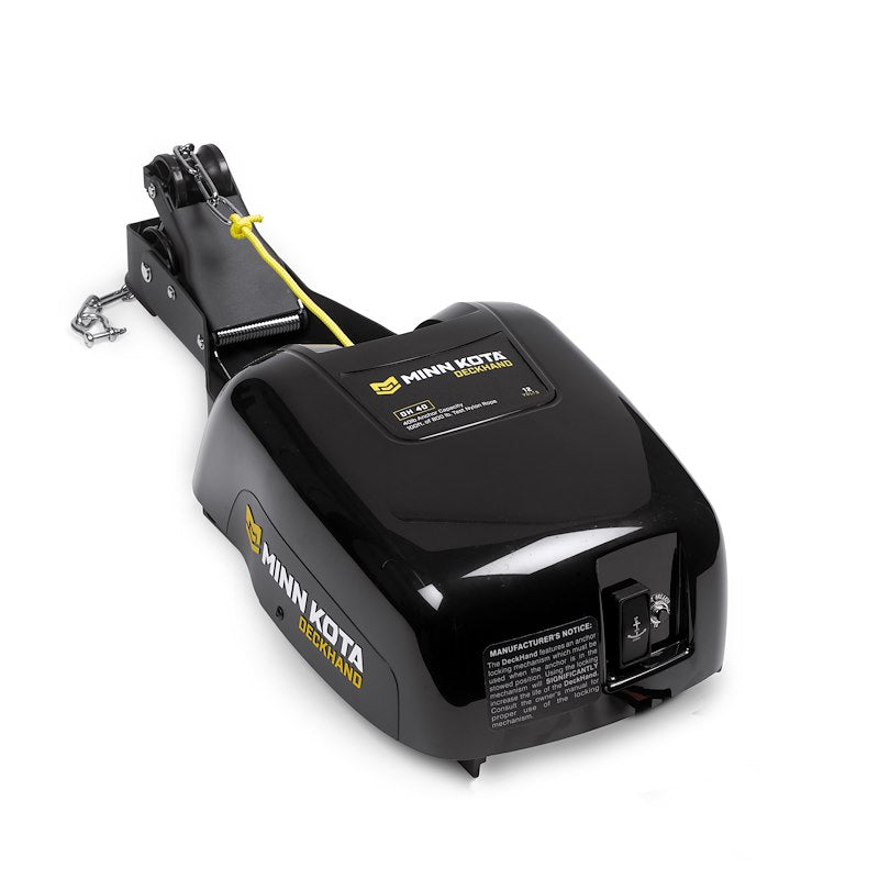 Minn Kota 1810141  DeckHandâ„¢40 Pontoon Windlass;  With Davit/ MKA-16-03 Quick Release Bracket/ DH-40 25 Foot Corded Remote/ MKR-12 Quick Connect Plug/ 100 Foot Nylon Rope 12-10-: