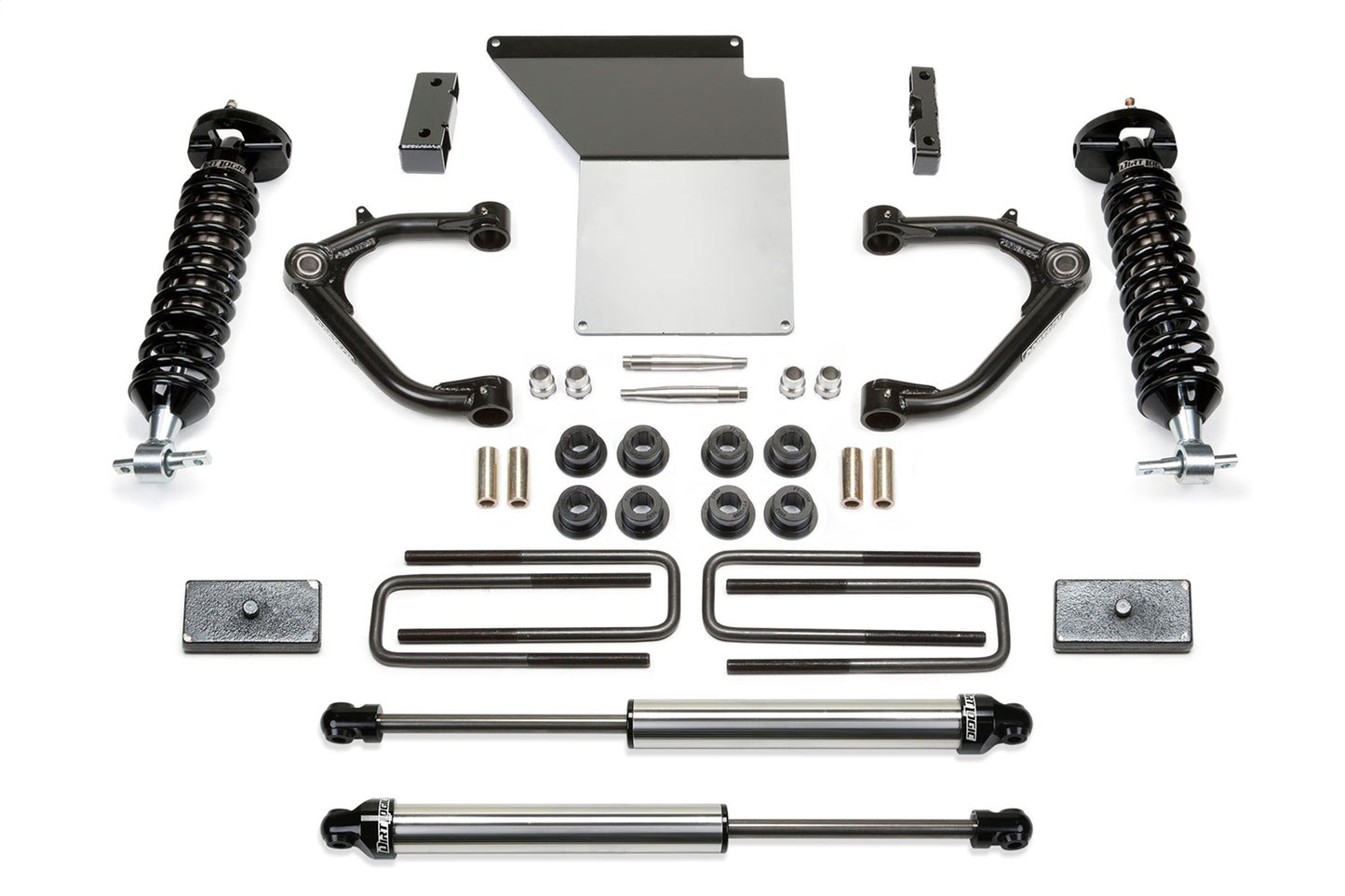 Fabtech K1063DL - Uniball Control Arm Lift System; w/DLSS Shocks; 4 in. Lift; In