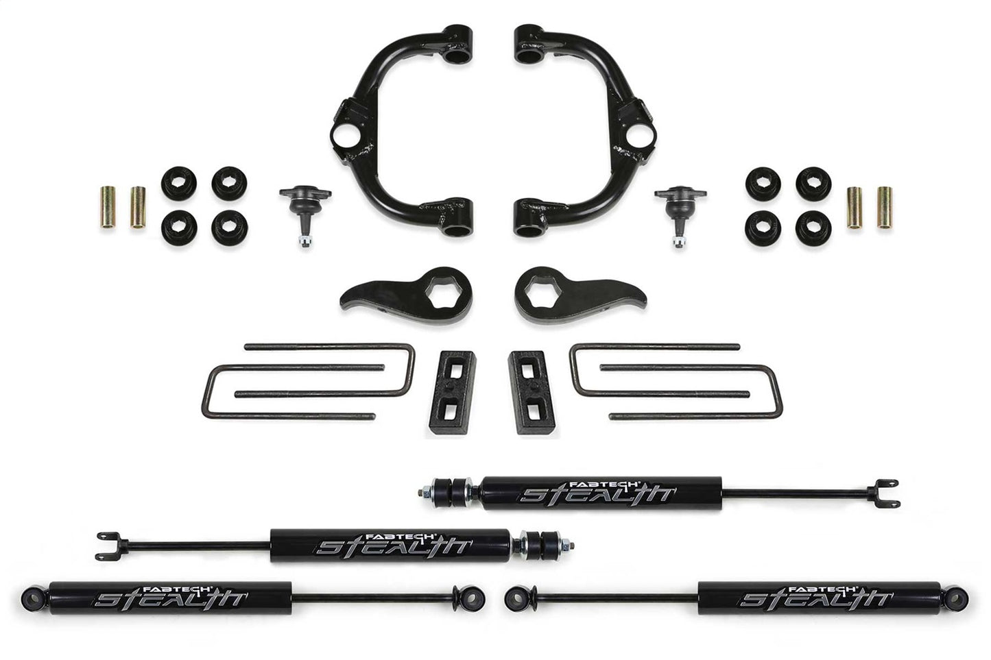 Fabtech K1179M - Ball Joint UCA Lift System w/Shocks; 3.5 in. Lift; w/Front And