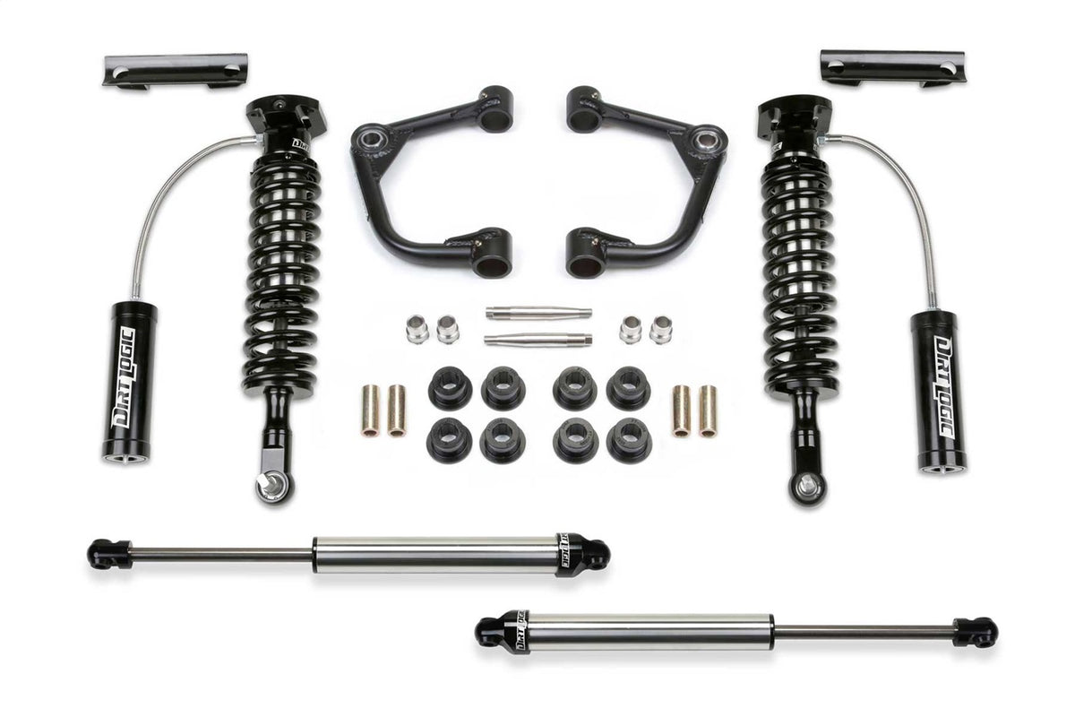 Fabtech K2375DL - Uniball UCA Lift System w/Shocks; 2 in. Lift w/Front Dirt Logi