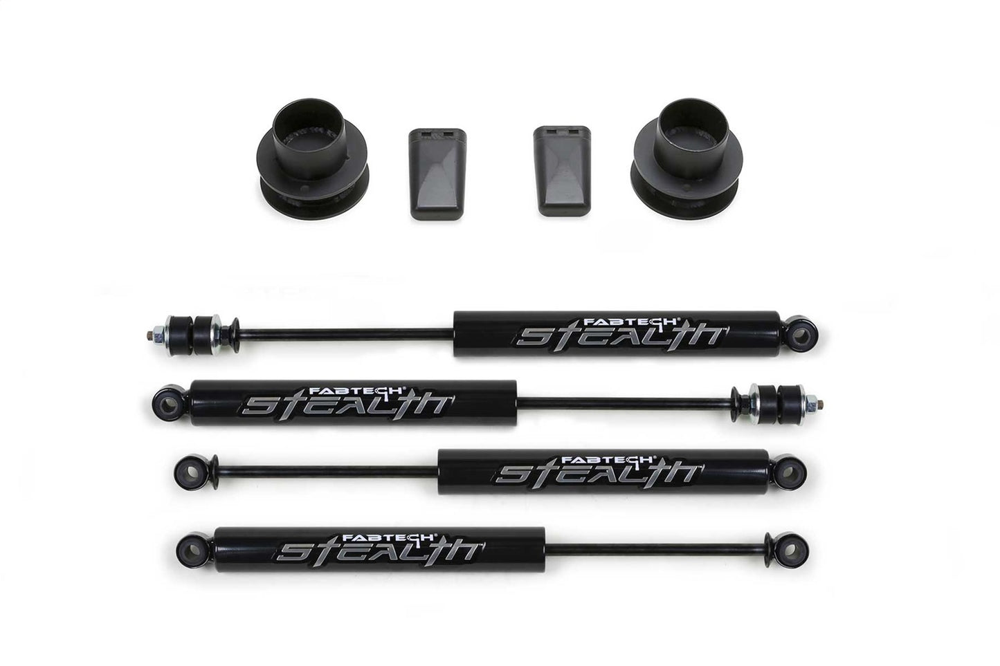 Fabtech K3056M - Coil Spacer System; w/Stealth Monotube Shocks; Incl. 2.5 in. Co