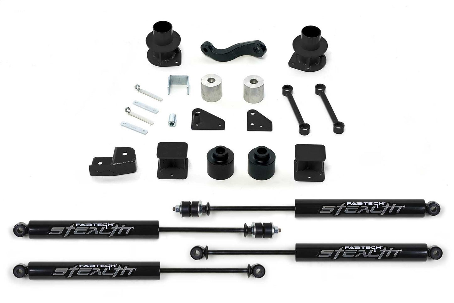 Fabtech K4037M - Basic Lift System w/Shocks; w/Stealth Monotube Shocks; 3 in. Li