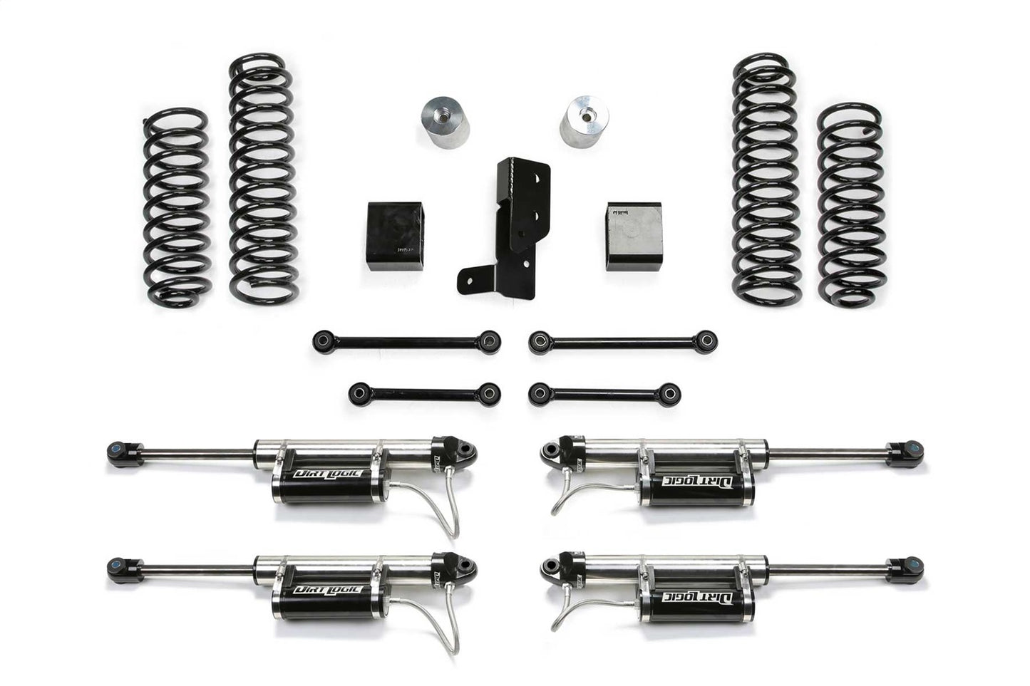 Fabtech K4108DL - Sport Lift System w/Shock; 3 in. Lift; w/Spacers; Front And Re