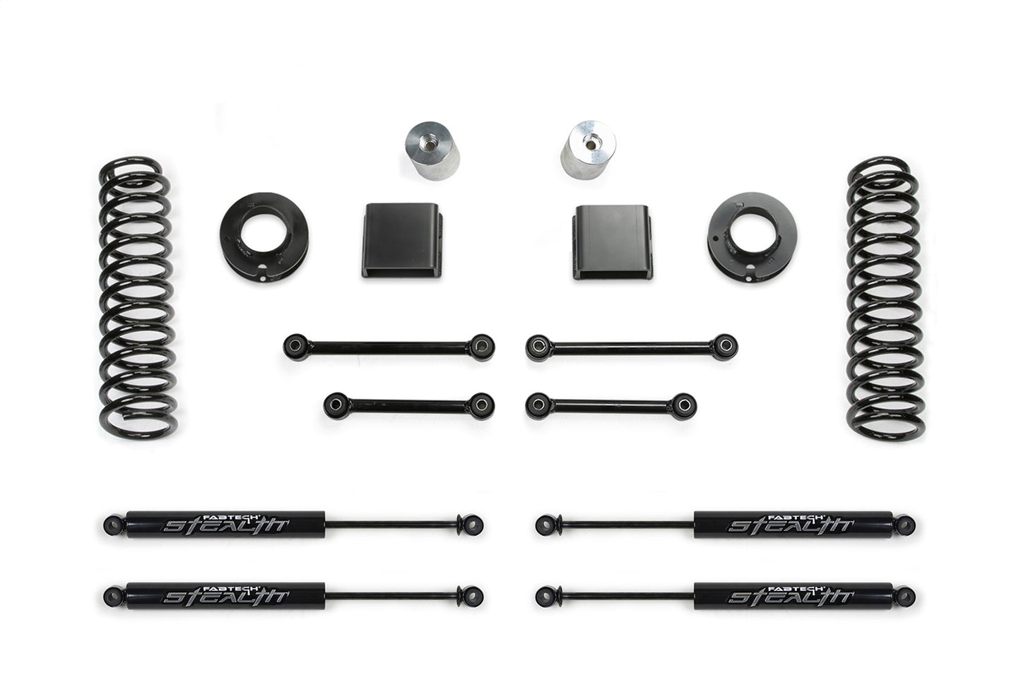 Fabtech K4160M - Sport Lift System w/Shock; 3 in. Lift; w/Stealth Extension;