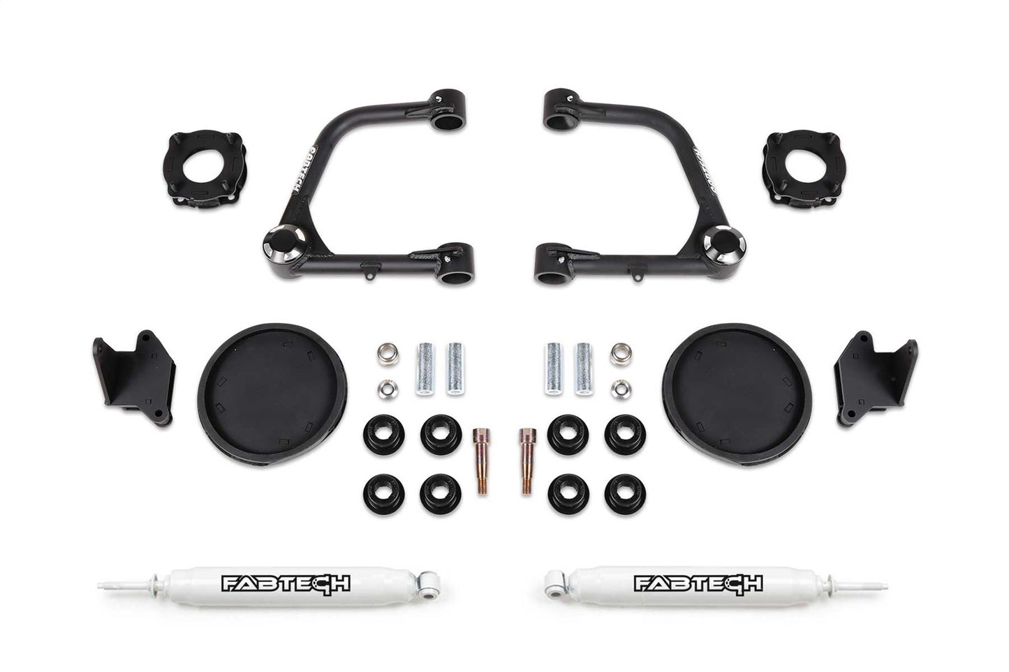 Fabtech K7086 - Uniball UCA Lift System; 3 in. Lift; UCA Kit w/Uniball; Front Sh
